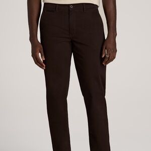 American Tall Carman TAPERED Chinos for Tall Men in Chocolate Size 3838 / 40 / C